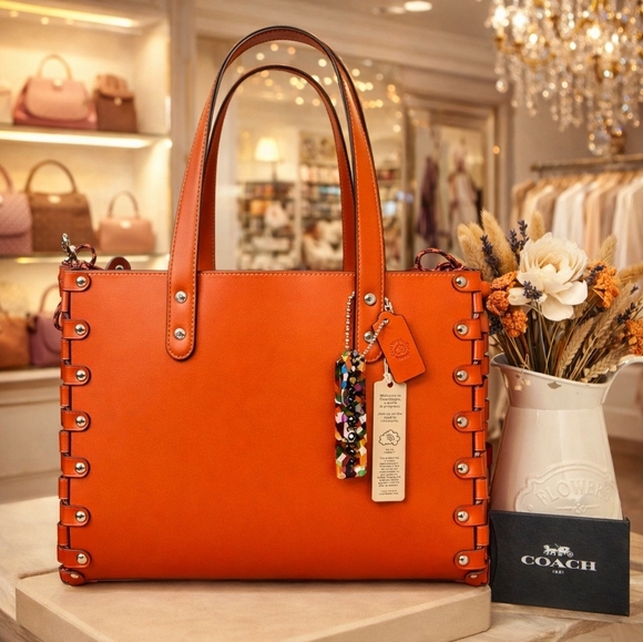 Coachtopia Handbags - Coachtopia Coach Burn Orange Tote with Pouch Hand Shoulder Bag Fall‎ Crossbody